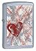 High polish chrome finish. - Worn Hearts - Street Chrome Lighter by Zippo, model 24264, UPC 041689242640, in Zippo Lighters Other Lighters, Weight = 0.2 lbs.