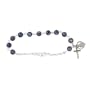 Pewter and Venetian Glass Rosary Bracelet by Bob Siemon, 7.5"