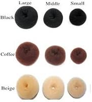 Lot de 3 Couronnes pour Chignon "Donut" Châtain - Nouveaux Formats: 1 petit (diamètre 6cm) + 1 moyen (8cm) + 1 grand (10cm)+ 10 élastiques noirs + 10 épingles à chignon from huiles et bien-être