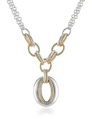 Napier "Glitter Links" Two-Tone Open Link Y-Shaped Necklace, 19"