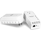 TRENDnet Powerline 200 AV Adapter Kit with Built-In Outlet TPL-307E2K