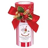 Red Christmas Tube filled with 8oz of Cranberry Shortbread Cookies - Christmas Cookie