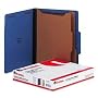 Six-Section Pressboard Classification Folder, Letter Size, Cobalt Blue, 10/Bx