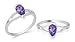 Pear Cut Amethyst Ring Sterling Silver Size 7