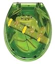 WC Sitz FROG 3D Froschmotiv in Polyesterharz, chrome Metallscharniere Farbe transparent 6092137