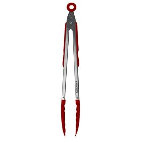 Cuisinart 12 Inch Stainless Steel Locking Tongs, Red by Cuisinart