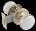 2 3/4 inch Backset Privacy Set - White w/ Gold Porcelain