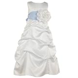 Little Girls Special Occasion Dress WHITE Flower Girl Sash BLOSSOM Wedding 4-14