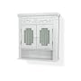 Elite Home Fashions Lisbon Collection Shelved Wall Cabinet with Glass-Paneled Doors, White