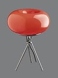 Retro Lampe Tischlampe mundgelasenes Glas rot