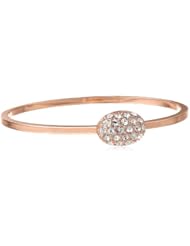 T Tahari "Essentials" Crystal Pave Oval Bangle Bracelet, 9"