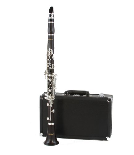Maybach Intermediate Clarinet, Genuine Ebony w Sterling Silver Plated Keys, Accessories and 1 Year Warranty