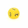 Chessex Opaque 16mm d6 with 1-2-3 twice, Yellow and black Dice