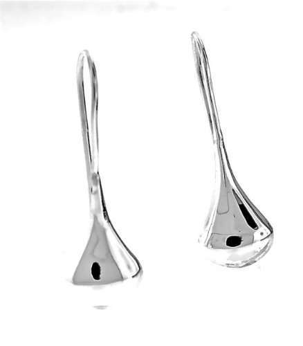 925 Sterling Silver Tear Drop Dangle Designer Earrings 1-1/8