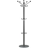Cortesi Home CH-CR420740 Lava Coat Rack with Marble Base, Chrome/Dark Walnut