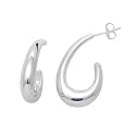 SILVER TAPER HOOP EARRINGS
