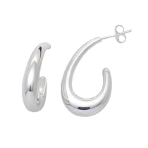 Silver Taper Hoop Earrings