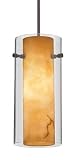 Juno Lighting Group P160MLG-BRZ-STO MonoLine Adapter 1-Light Mini-Pendant and Clear/Stone Glass Shad