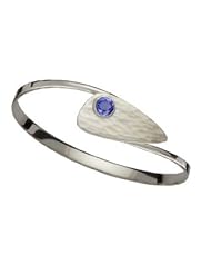 Ed Levin, Copenhagen Swing Bracelet, Denim Topaz, .925 Sterling Silver & 14K Gold, Sizes S - L, Expandable