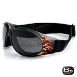 Sporting Goods : Bobster Action Eyewear Cruiser Goggle, Black Frame w/Flames, Anti-Fog Smoke Lens