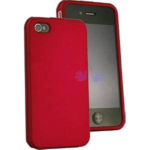 Premium Rubberized Red Snap-On Cover Hard Case Cell Phone Protector for Apple iPhone 4 / iPhone 4G [Beyond Cell Packaging]