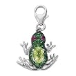 14K White Gold Peridot and Tsavorite Frog Charm with Ruby Accents