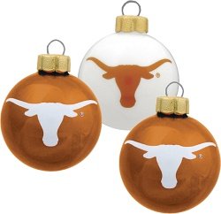 Champion Treasures NCAA Texas Longhorns 3 Pc. Glass Ball Ornament Set