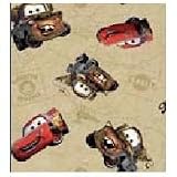 Disney Cars 12 Yard Cotton Fabric Bolt - Beige Print