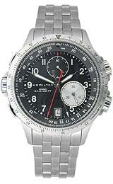 Hamilton Men's H77612133 Khaki ETO Black Chronograph Dial Watch