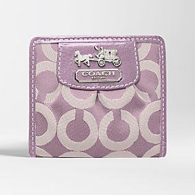 Coach Op Art Madison Signature Small Wallet 41982 Lavender