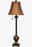 Olivia Buffet Lamp, 11Wx11Dx35H, BRONZE W COPPER