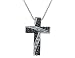 Black and White Diamond Cross Pendant 1/4 Carat (ctw) in 14K White Gold