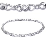 14kt White Gold And Diamond Heart Bracelet