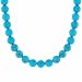 Sterling Silver 8mm Reconstituted Blue Turquoise Stone Bead Beaded Chain 16-19 Necklace