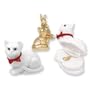 18k Kitty Cat Necklace Pendant Crystal in Shaped Gift Box