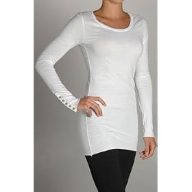 Velvet Long Sleeve Crew Tunic Button Cuff Tee (GANET) by Velvet