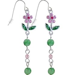Pink Gem WILDFLOWER Bead Dangle Earrings