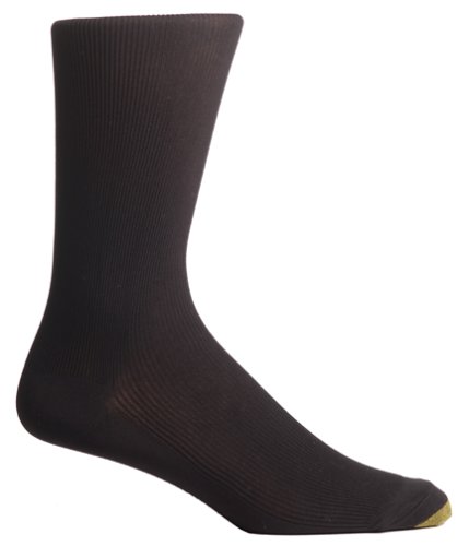 Gold Toe Men's Metropolitan Dress Sock, Black, 3-Pack Sock Size 10-13