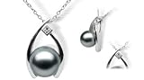 18K white gold Wish Black Tahitian cultured pearl and diamond pendant