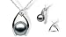 14K white gold Wish Black Tahitian cultured pearl and diamond pendant