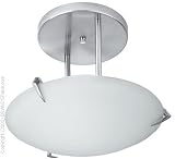 Nick Ceiling Hanging Lamp (Polished Steel / Frosted Glass) (13.5 H x 13.5 W x 13.5 D)