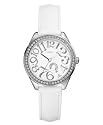 GUESS White Leather Strap Watch