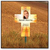 Cross Memorial Grave Marker - YOU Customize it - 16