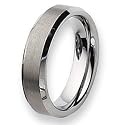 Beveled Edge Brushed & Polished Tungsten Carbide Ring (6.0 mm) - Sizes 6-13
