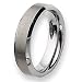 Beveled Edge Brushed & Polished Tungsten Carbide Ring (6.0 mm) - Sizes 6-13