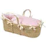 Picci Taormina Carry Basket with Comforter and Pad in Pink and Cream