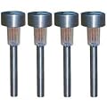 4 GARDEN SOLAR POWERED STAINLESS STEEL POST LIGHTS NEW