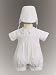Boy's Smocked Cotton Christening Baptism Romper with Hat
