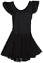 Capezio Girls 7-16 Flutter-Sleve Dress Leotard,Black,M (8-10)