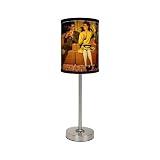 Saturday Evening Post/Smart Girl On Train Table Lamp With Brushed Nickel Base